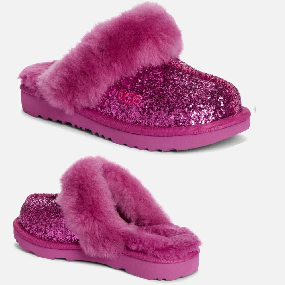 UGG Cozy ll Scuff Kids Purple Glitter Slippers Size Kids 5